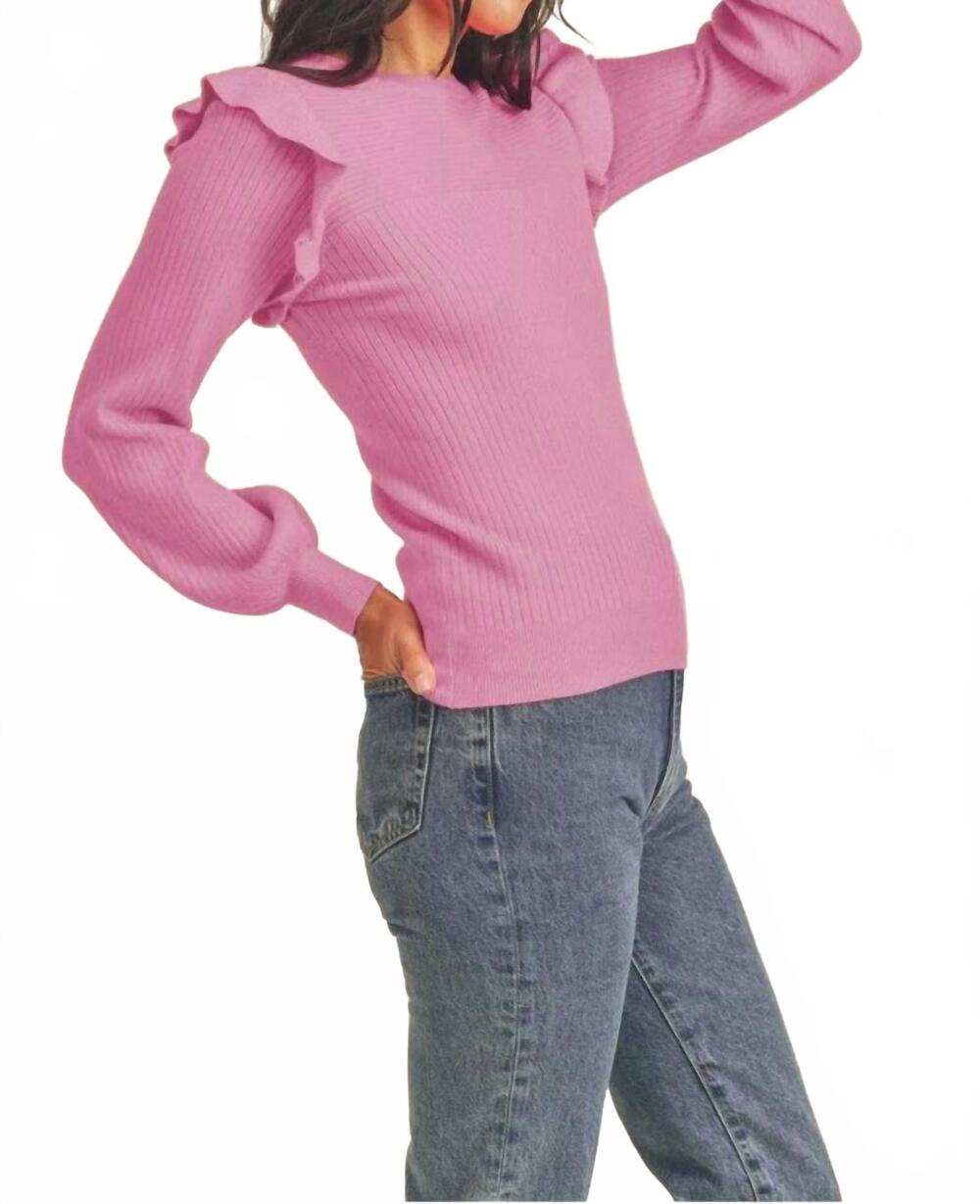 NEW EN MERCI ruffle sweater in orchid